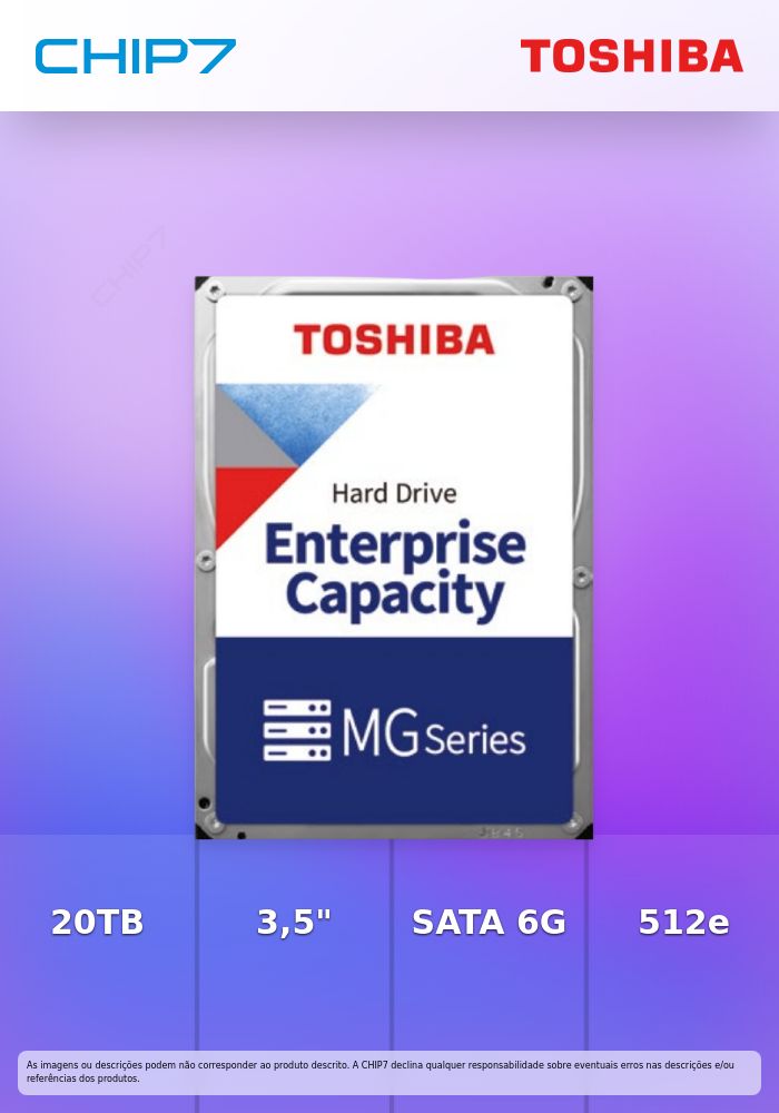 TOSHIBA MG Series - Enterprise Capacity HDD 20TB 3.5i SATA 6Gbit/s 512e - MG10ACA20TE