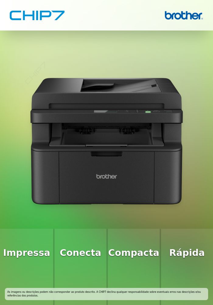 DCPL1660W - Impressora Multifunções Laser Monocromática compacta com WIFI.