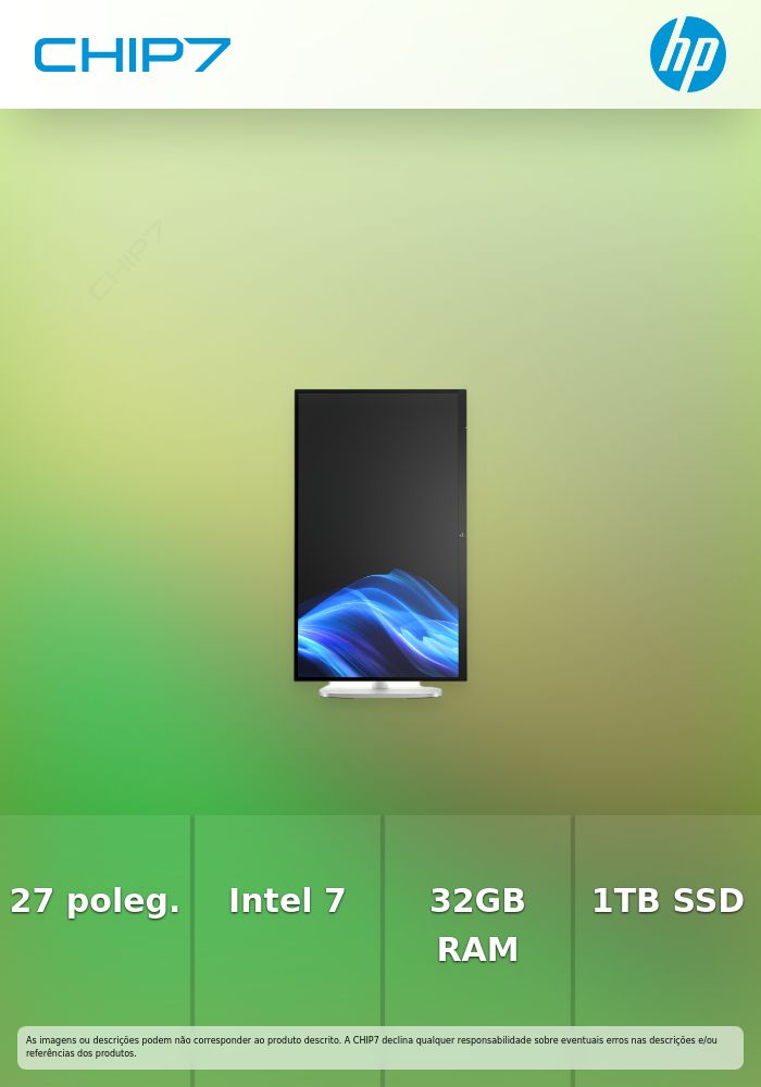 HP EliteStudio 8 AiO G1i Intel Core Ultra 7 265 27inch 32GB/1TB W11P 3YR Warr