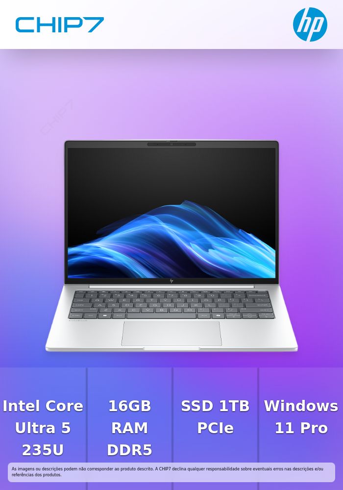 Portátil HP EB8G1i14 U5 235U – Intel Core Ultra 5 235U / 16GB RAM / 1TB SSD / 14