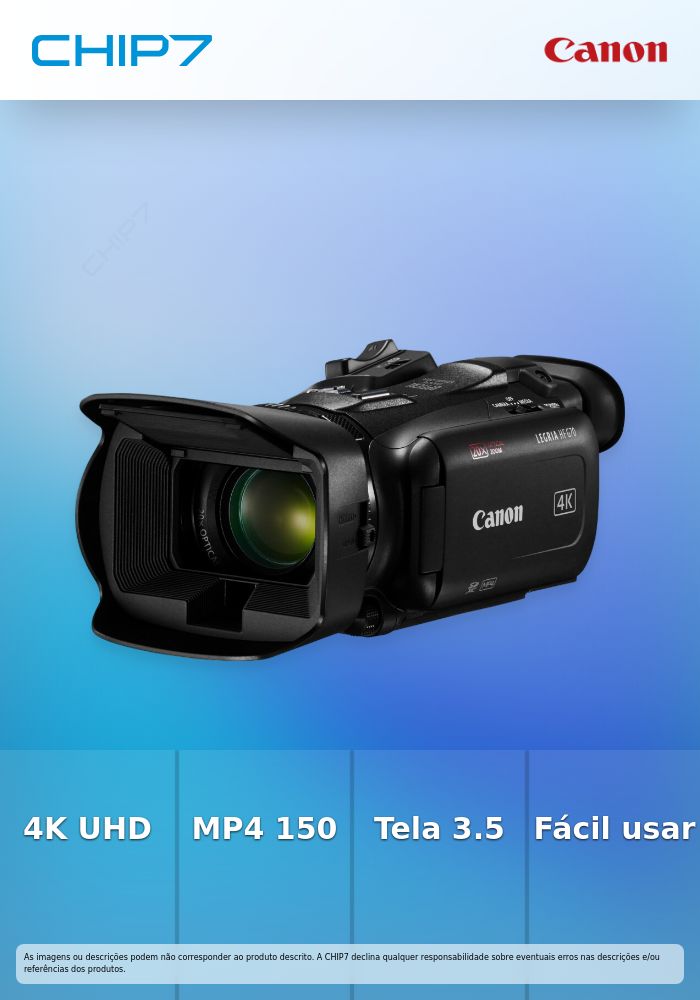 LEGRIA HF G70 - 4K UHD/25P – MP4 até 150 Mbps, Ecrã tátil de 3.5