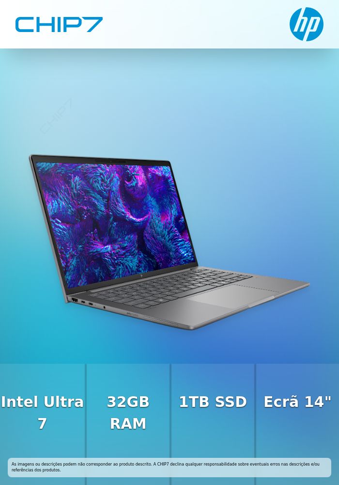 Portátil Profissional HP ZBook 8 G1i – Intel Core Ultra 7 265H
