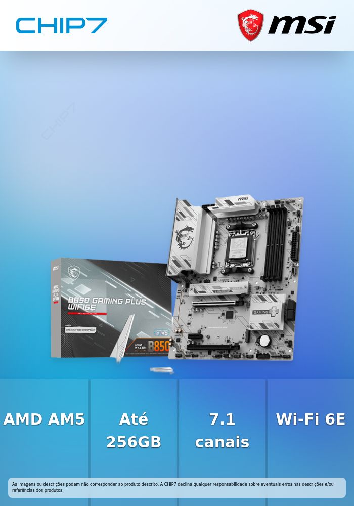 Motherboard MSI B850 GAMING PLUS WIFI6E