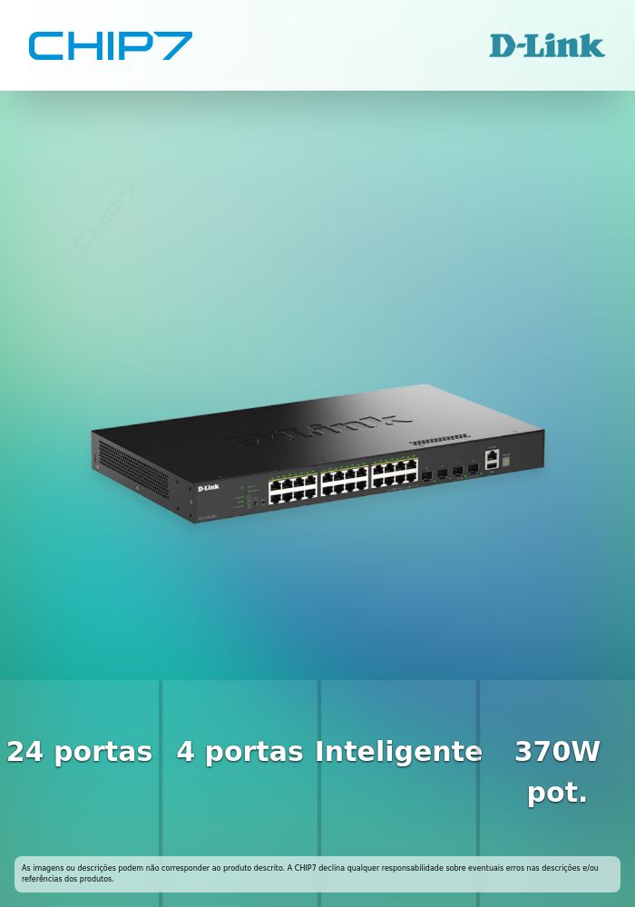 24 Ports GE PoE (30W) + 4 Ports 10G SFP+ Smart Pro Stackable Managed Switch, 370W