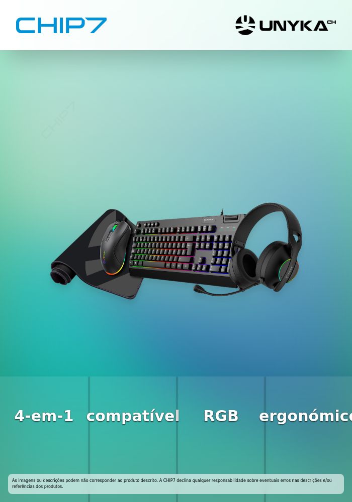 Pack Gaming (Teclado + Rato + Auscultadores + Tapete) NOVA 4-em-1 - PT