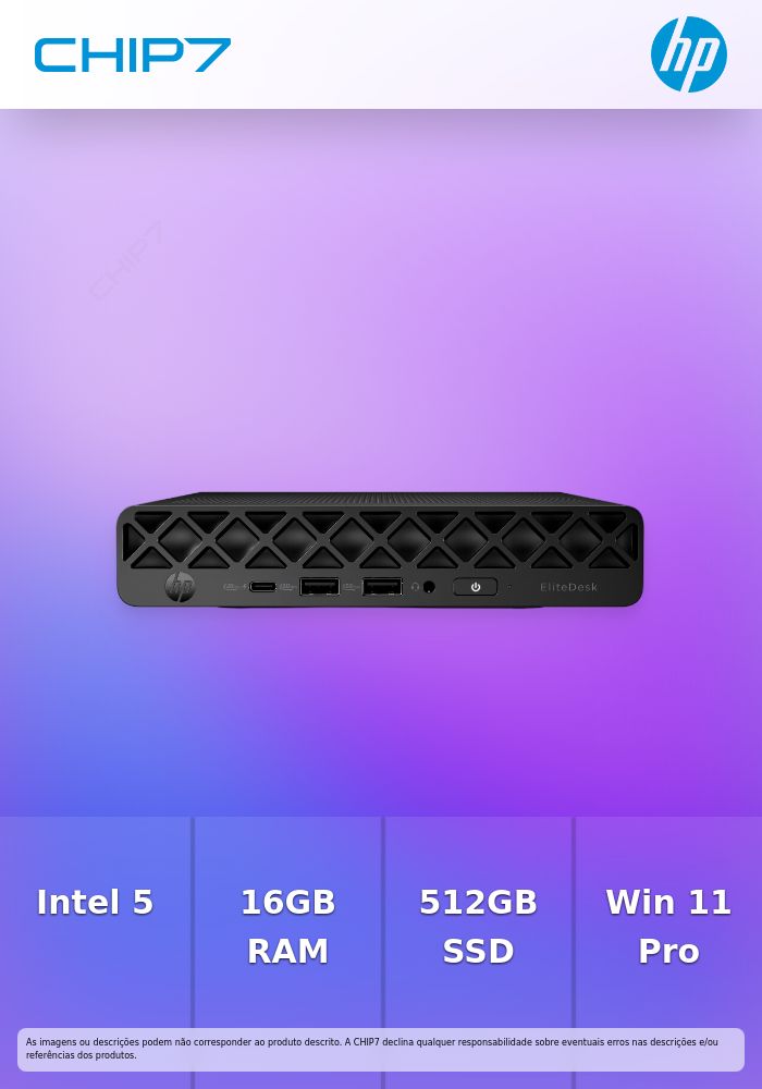 HP EliteDesk 8 Mini G1i Intel Core Ultra 5 245T 16GB/512GB W11P 3YR Warr