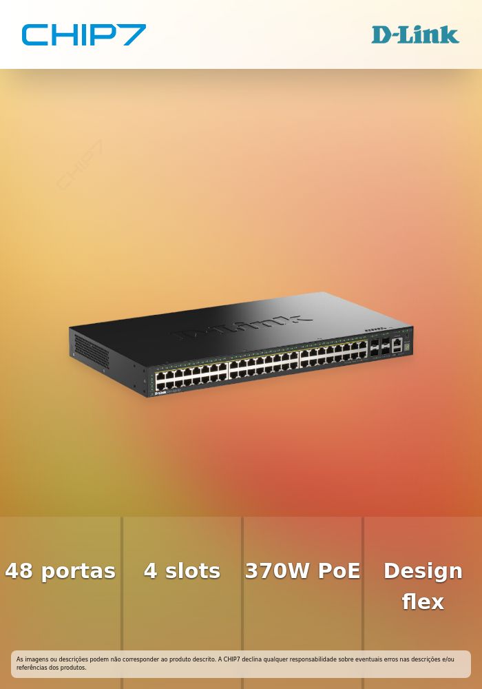 D-Link SmartPro DGS-1530-52P - Interruptor - inteligente - 48 x 10/100/1000 (PoE+) + 4 x 10 Gigabit SFP+ - desktop, montável em trilho - PoE+ (370 W)