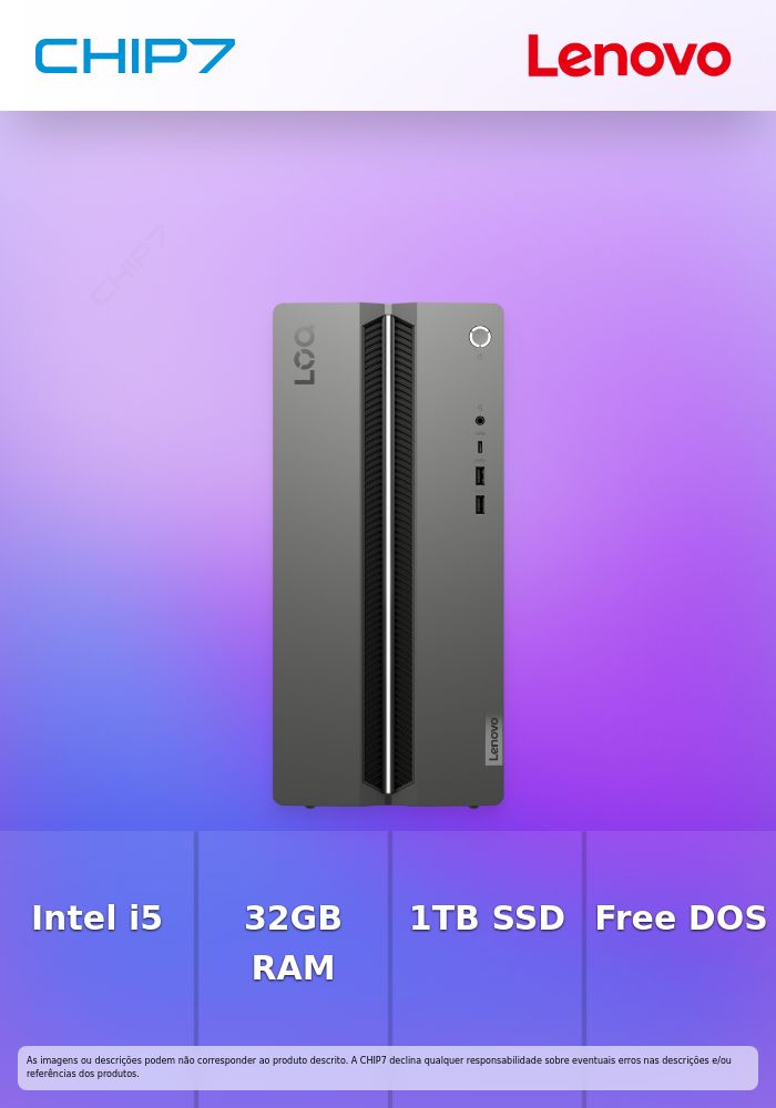 LOQ Tower 17IRR9-651 - Intel Core i5-14400F, 32GB DDR5, 1TB SSD, FREE DOS - Black