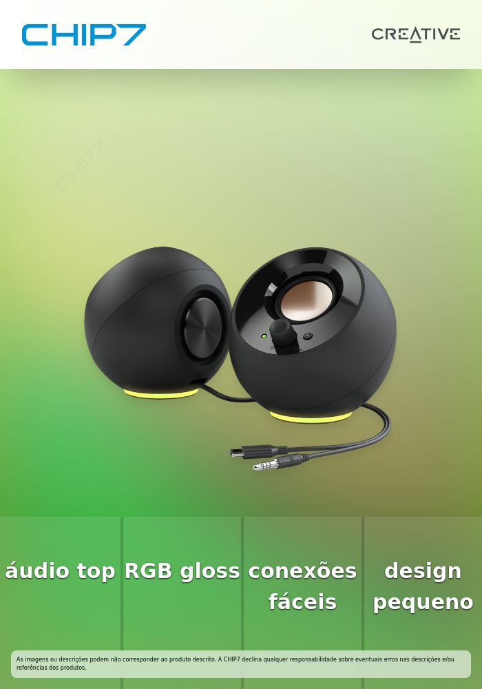 CREATIVE COLUNAS PEBBLE SE 2.0 USB-C RGB BLACK