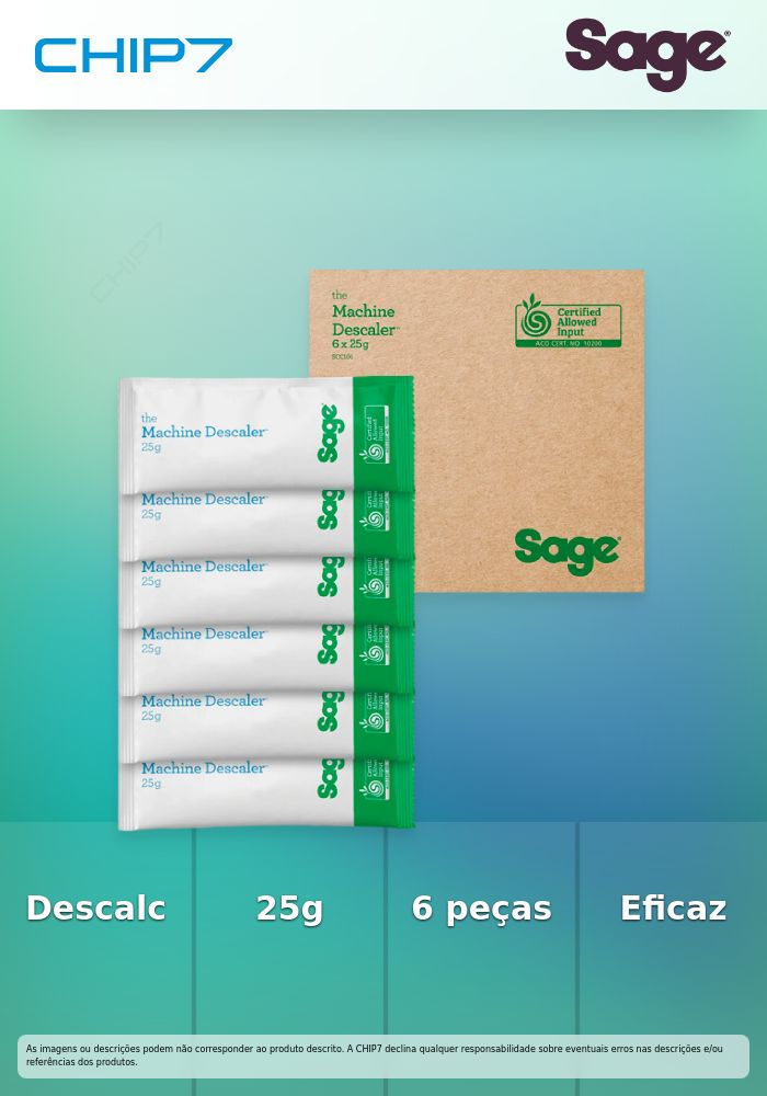 SAGE DESCALCIFICADOR ORGANICO PACK 6