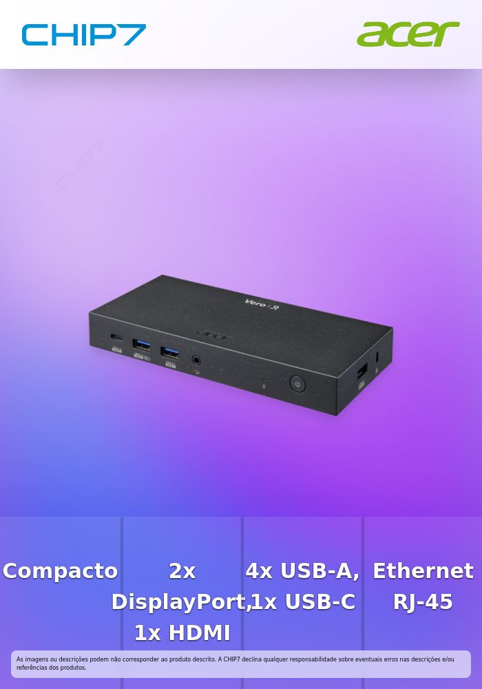 Docking Station Acer Vero MST Dock M33 – USB-C / 2x DisplayPort / HDMI / Gigabit LAN / 100W Power Delivery