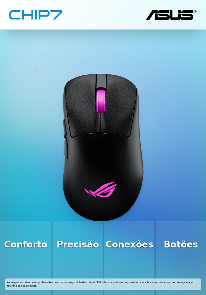 ASUS ROG Keris II Origin - Rato - ergonómico - óptico - 7 botões - sem fios, com cabo - 2.4 GHz, USB 2.0, Bluetooth 5.1 - recetor sem fios USB ROG Omni - preto