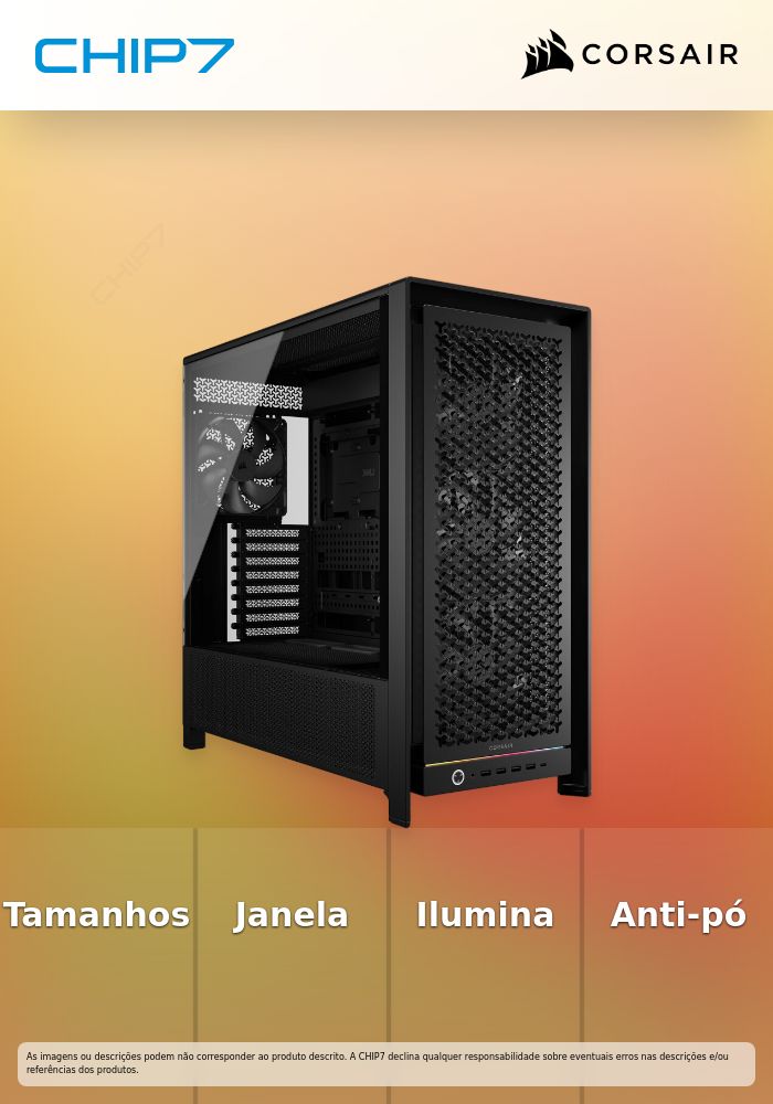 Caixa E-ATX Corsair 5000D RS Airflow Preto Vidro Temperado