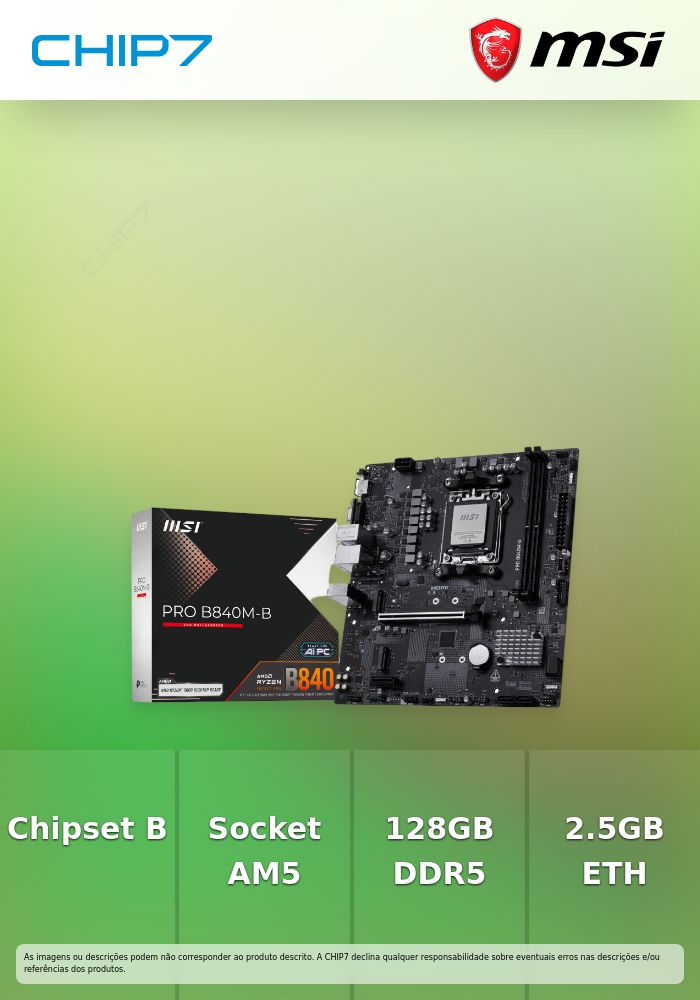Motherboard MSI Micro-ATX Pro B840M-B SktAM5