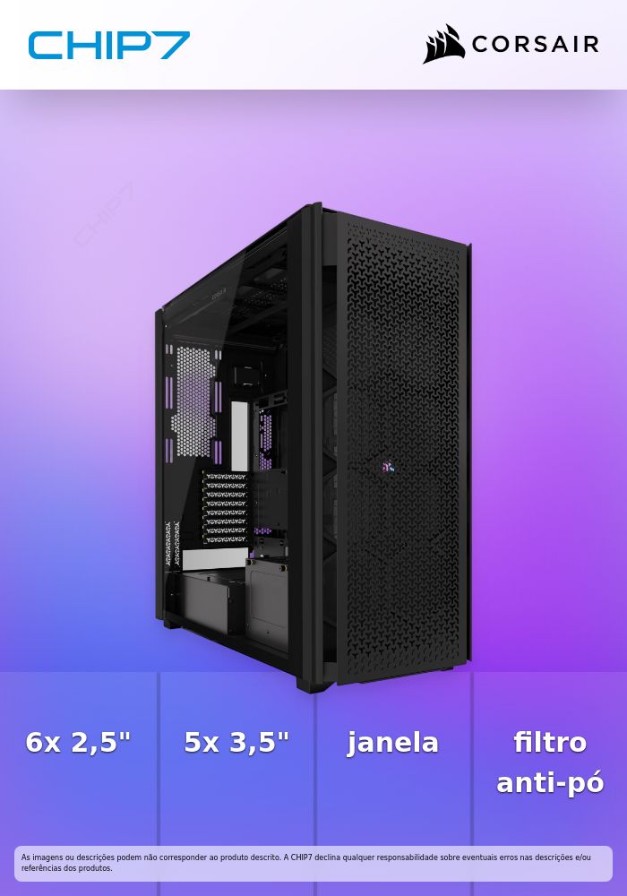 Caixa E-ATX Corsair 9000D RGB Airflow Preta Vidro Temperado