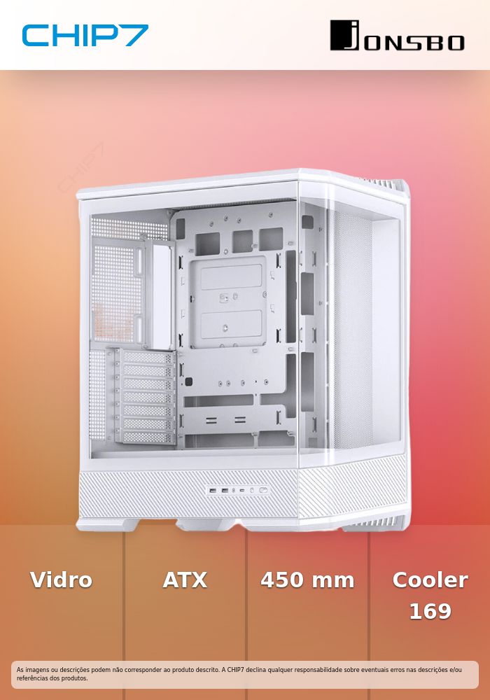 Caixa ATX Jonsbo D400 Vidro Temperado Branco