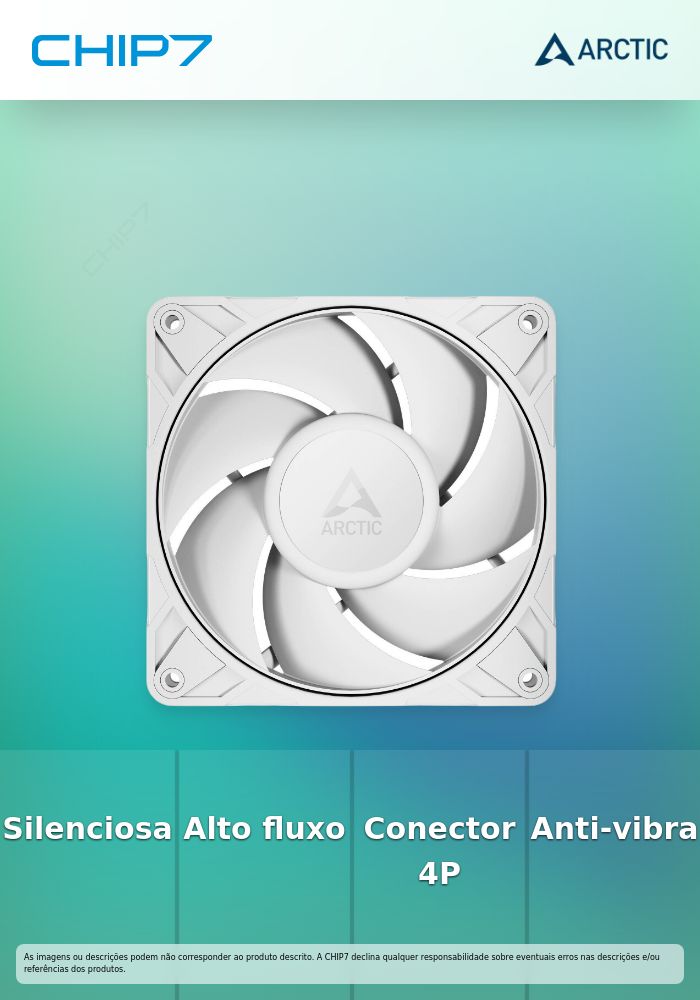 Ventoinha Arctic P12 PRO PWM PST 120mm - Branco