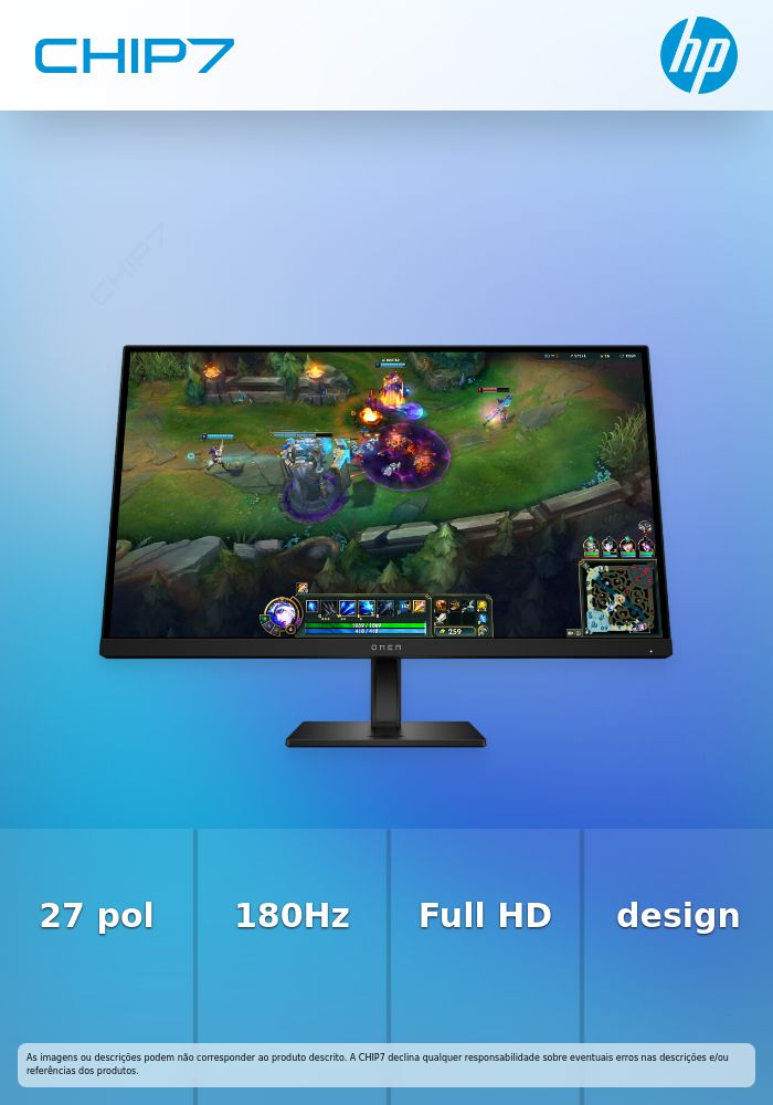 OMEN 27 - Monitor Gaming - G2 FHD 180HZ EMEA-INTL English LOC-Euro Plug
