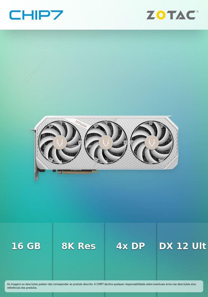 Placa Gráfica Zotac GeForce RTX 5080 16GB Solid OC White GDDR7 DLSS4