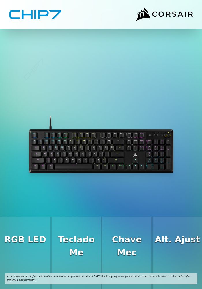 Teclado Mecânico Corsair K70 Core RGB Switches MLX Red Preto (PT)
