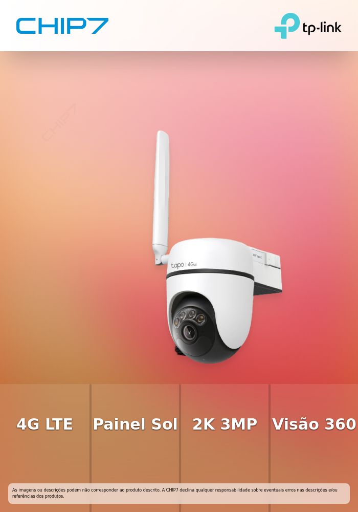 TP-LINK TAPO CAM DE SEGURANÇA PAN/TILT 4G LTE + PAINEL SOLAR