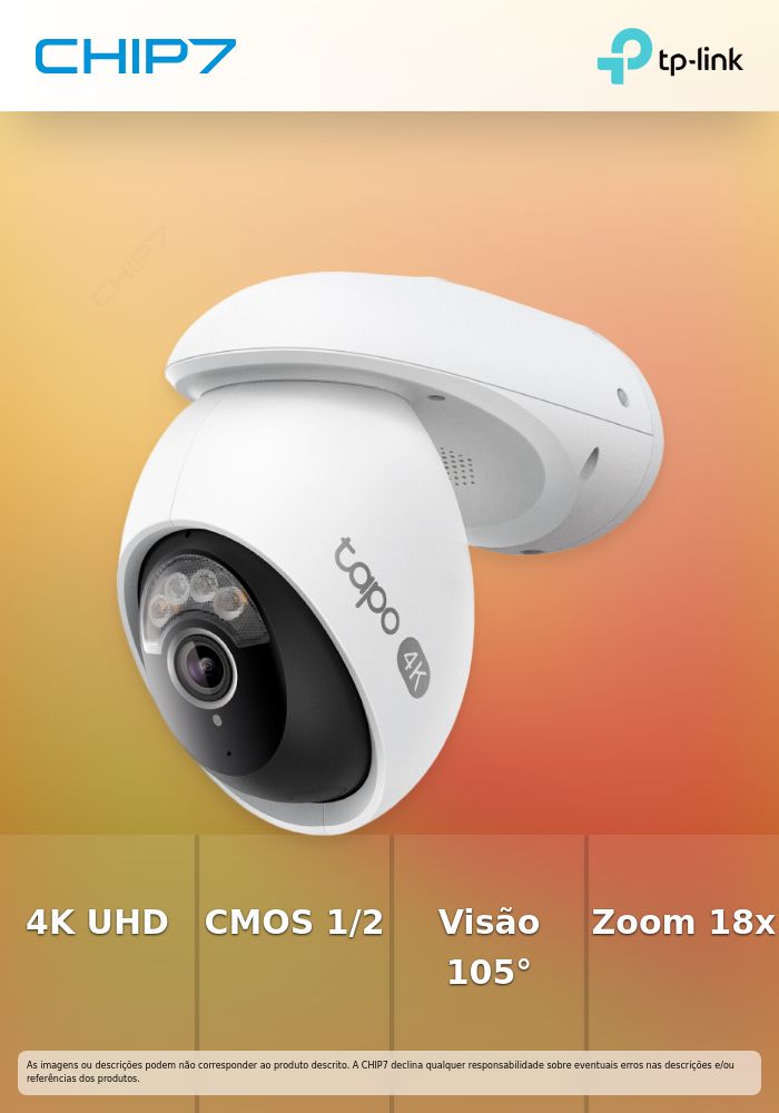 Câmara de Segurança TP-Link Tapo TC46 4K Outdoor IP66 Pan/Tilt