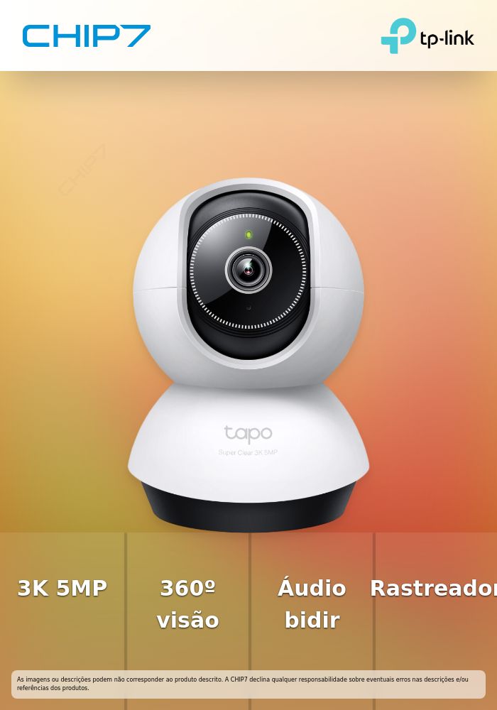 TP-LINK CAM WI-FI DE SEGURANCA DOMESTICA COM AI E FUNCAO PAN/TILT