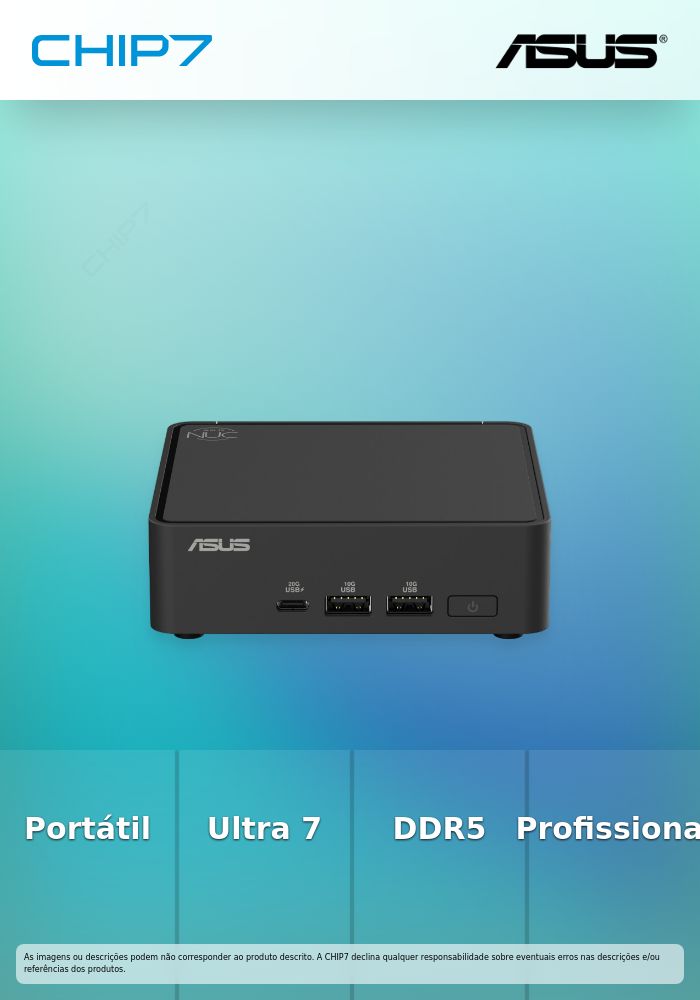 Asus NUC 15 Pro Slim Kit RNUC15CRKU7, Ultra 7-255H, DDR5 SODIMM