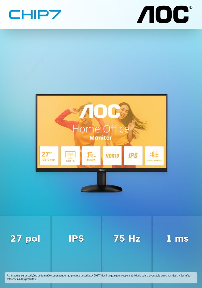 AOC – Monitor 27″ / QHD / IPS / 75 Hz – Q27B35E