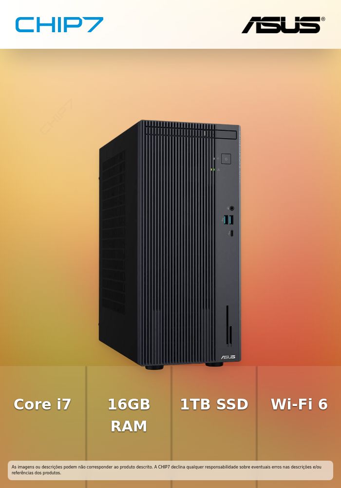 Desktop ASUS - Intel Core i7-13620H / 16GB DDR5 / 1TB SSD / Wi-Fi 6 / Windows 11 Home - Expertcenter Essential P500MV P500MV-73EHDPB1