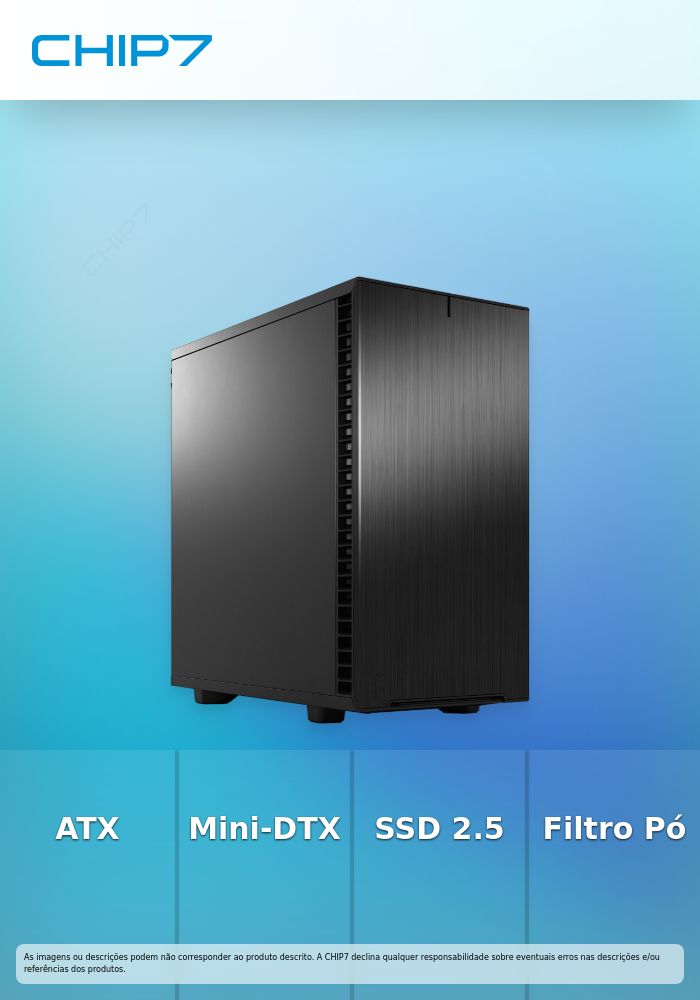 Caixa Micro-ATX Fractal Design Define 7 Mini Black Solid