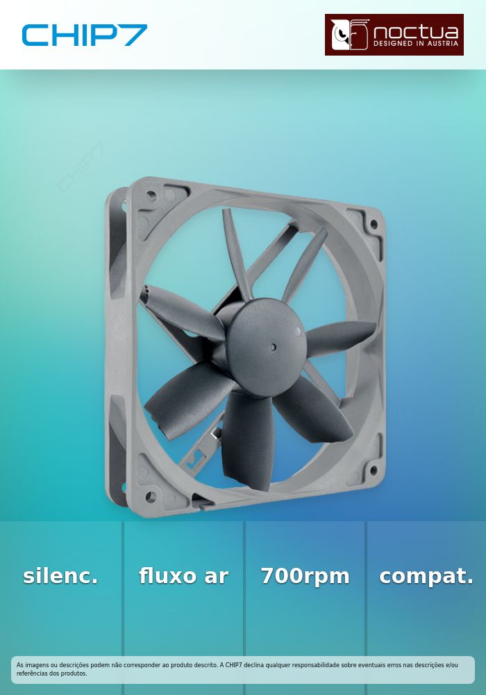 Ventoinha Noctua NF-S12B redux 700rpm 120mm
