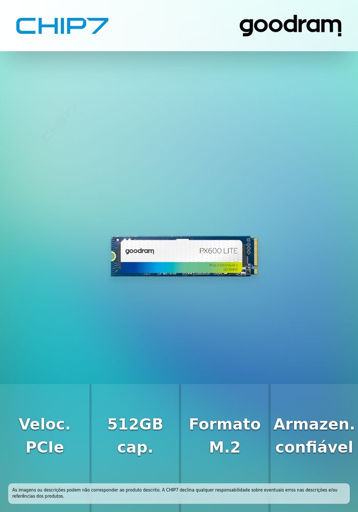 SSD GOODRAM PX600L GEN.4 512GB PCIe 4x4 M.2 2280 RETAIL  » válido até fim de stock
