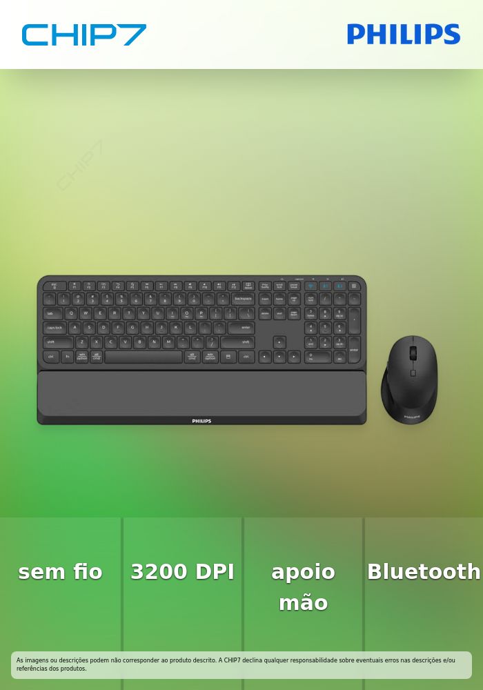 PHILIPS TECLADO & RATO COMBO ERGONOMIC BLUETOOTH PT SPT6607B