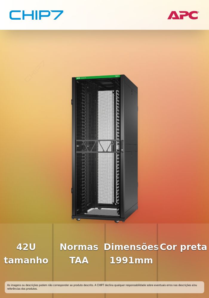 APC NetShelter SX - Gabinete armário - 1991 H x 750W x 1070D mm, com Laterais - para chão - preto - 42U - 19