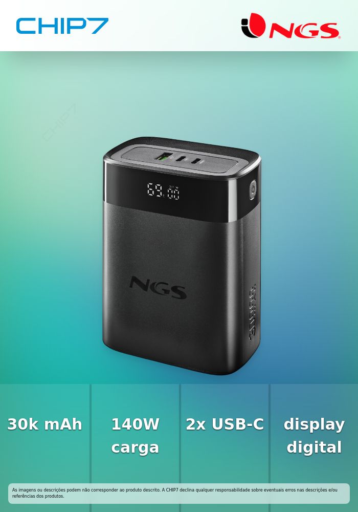 30000MAH/140W - 2XUSBC + USBA Display for Bat. Level + Watts