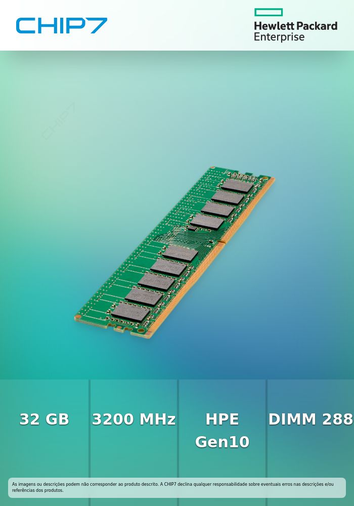 HPE SmartMemory - DDR4 - módulo - 32 GB - DIMM 288-pin - 3200 MHz / PC4-25600 - CL22 - registado - para Apollo 4200 Gen10 Plus, 4200 Gen10 Plus for HPE Ezmeral Tracking