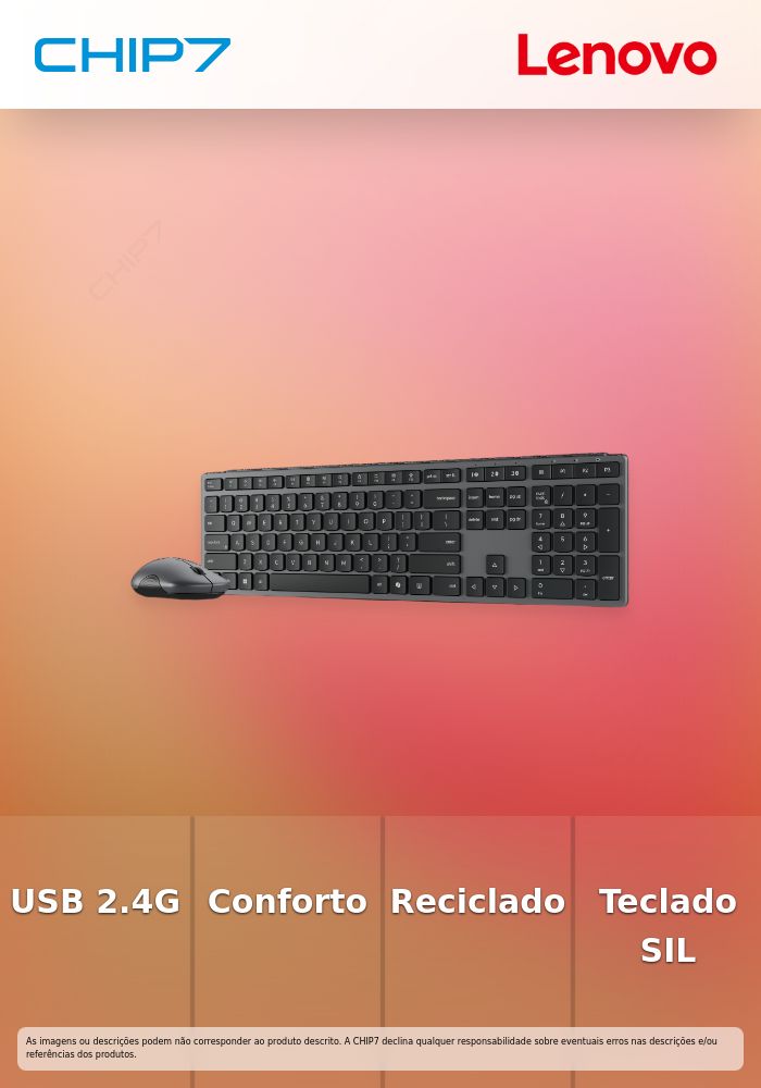 Conjunto Teclado e Rato Lenovo 700 Modern Multi-Device Wireless Combo - Layout PT