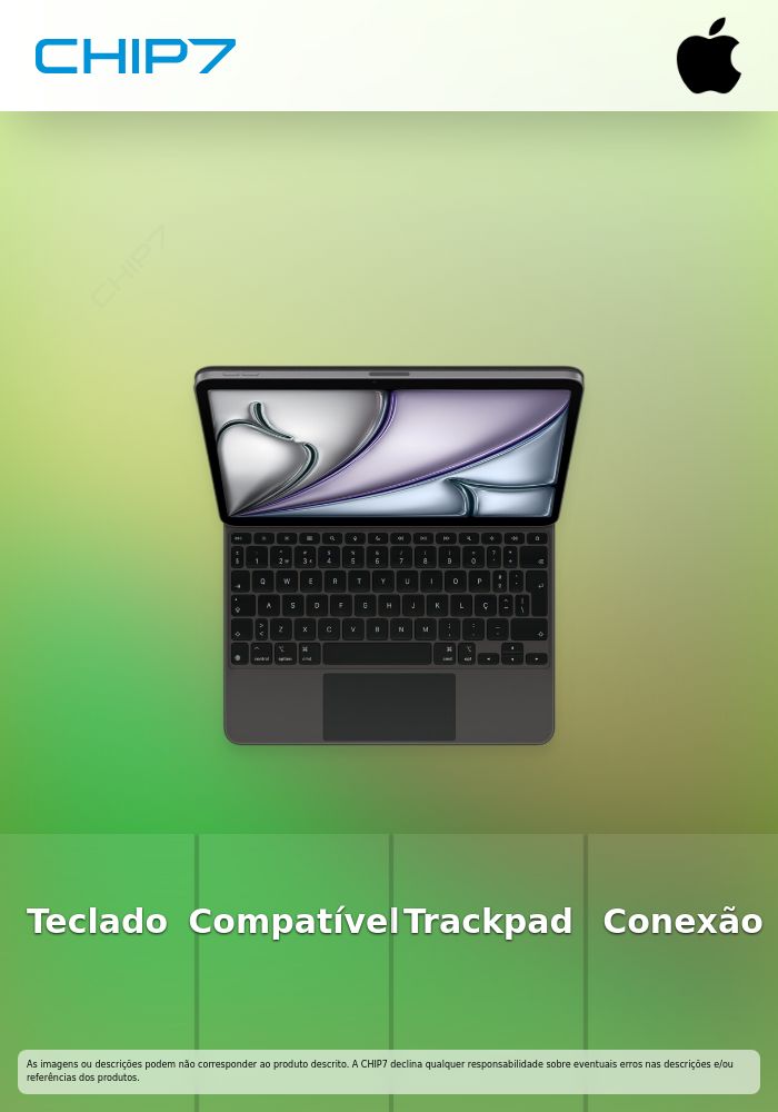 Apple Magic Keyboard - Teclado e pasta de folio - com trackpad - Apple Smart connector - QWERTY - Português - preto - para 10.9-inch iPad Air (4ª geração, 5ª geração), 11-inch iPad Air (M2, M3)