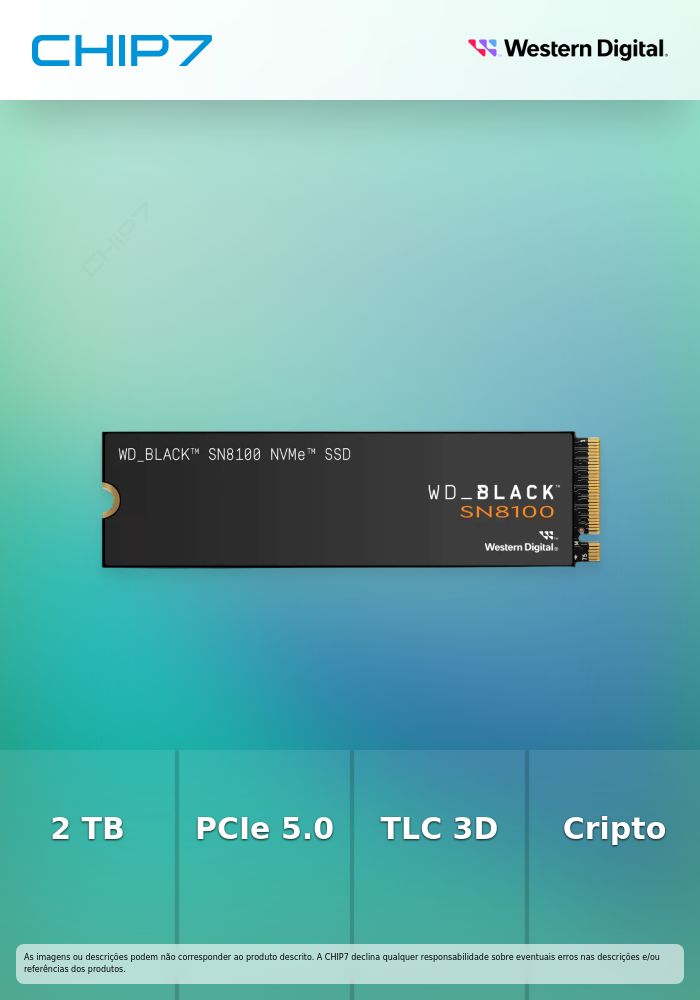 Disco SSD Western Digital Black SN8100 2TB Gen5 M.2 NVMe (14900/14000MB/s)