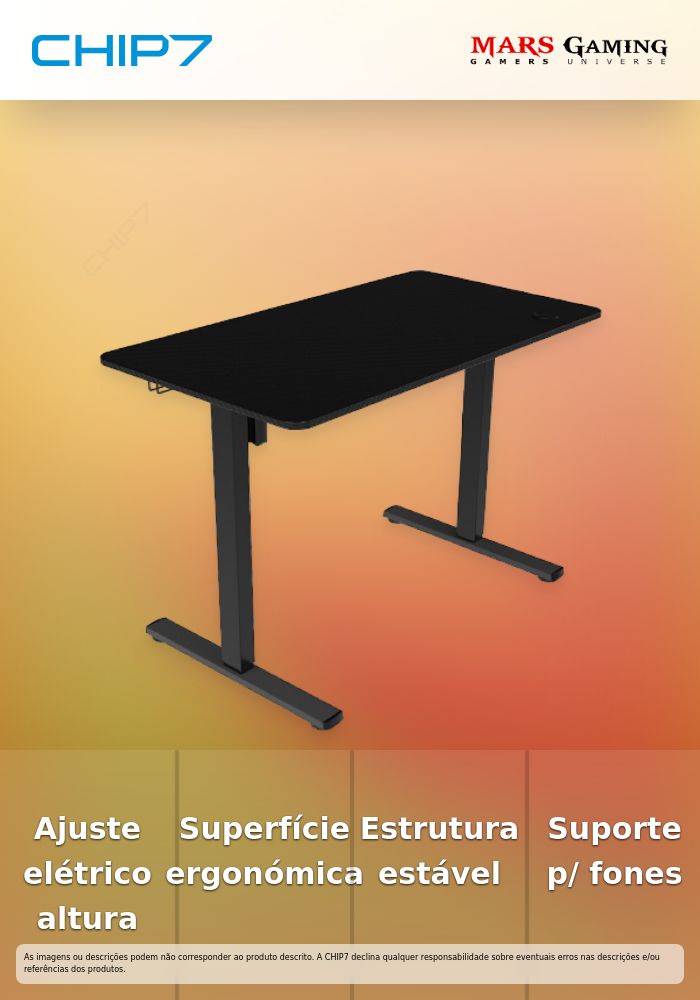 Mesa Elevatória Elétrica Mars Gaming MGD-ERGOPRO 110/60cm Preta