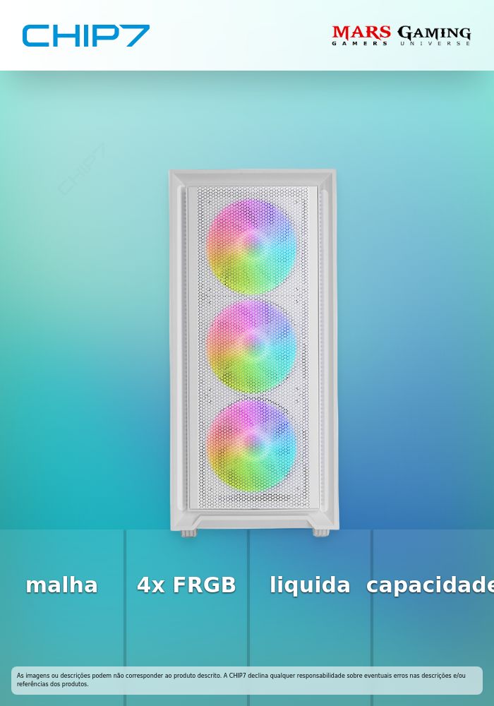 Caixa ATX Mars Gaming MC-AIR Tempered Glass FRGB Branca
