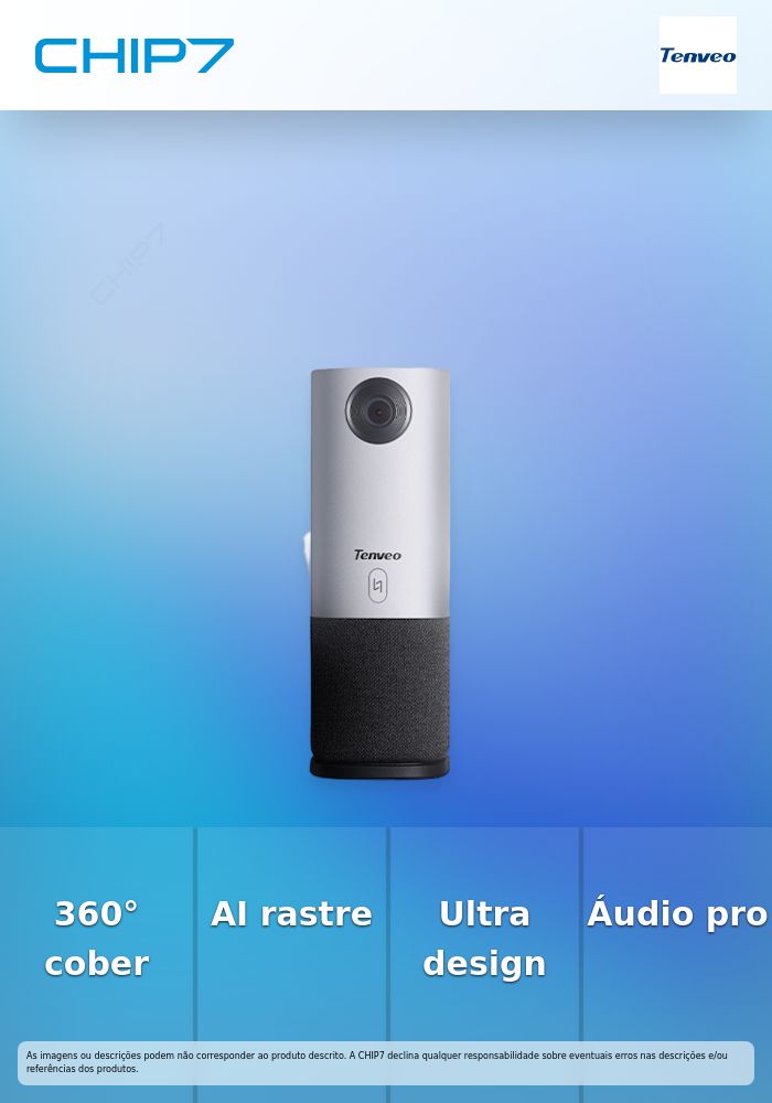 Câmara Videoconferência All-In-One Tenveo 360º / 4K UHD / Ai Tracking / Portátil / 5MP / Zoom 4x - CC600