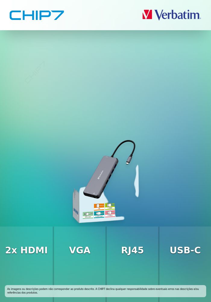 VERBATIM DOCK 4K USB-C 2xHDMI 1xVGA 1xRJ45 3xUSB3.2 2xUSB 1xUSB-C CR 3.5 PD100W