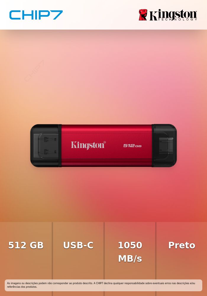 KINGSTON SSD 512GB DUAL USB-A/C UP TO 1050MB/s USB 3.2 GEN 2 EXTERNAL