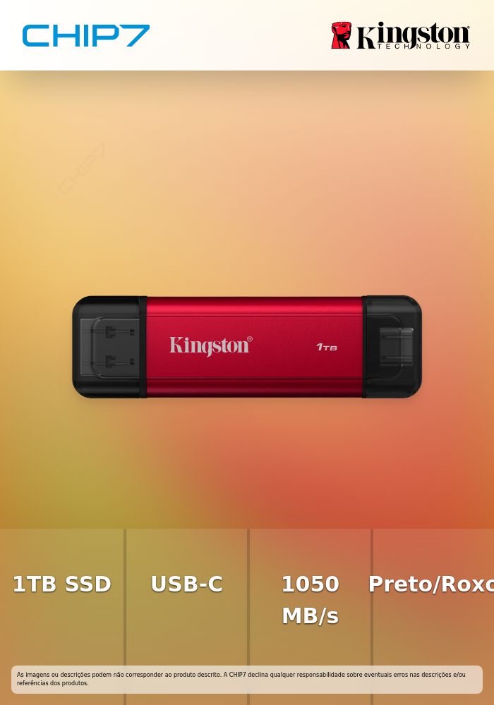 KINGSTON SSD 1TB DUAL USB-A/C UP TO 1050MB/s USB 3.2 GEN 2 EXTERNAL