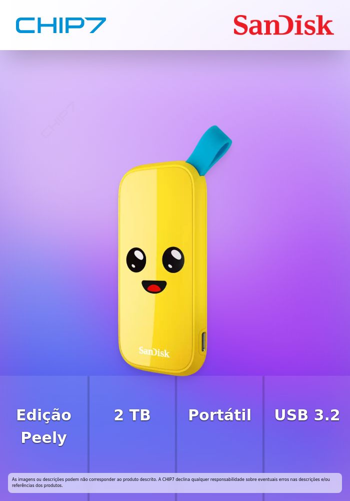 SanDisk Fortnite - Peely Edition - SSD - 2 TB - externa (portátil) - USB 3.2 Gen 2
