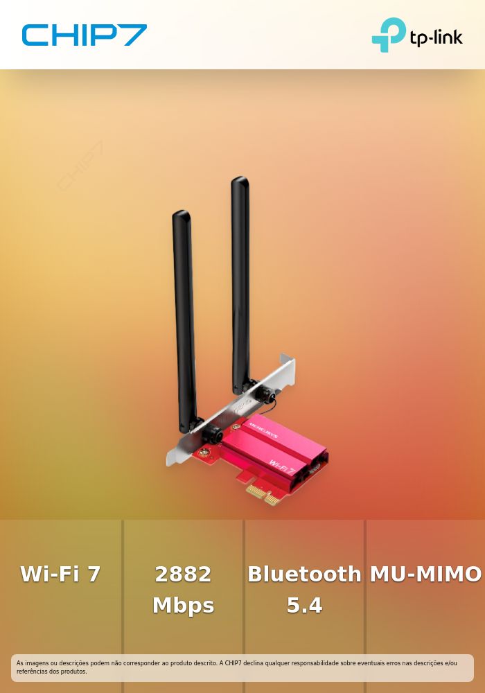 TP-LINK MERCUSYS BE6500 Tri-Band Wi-Fi 7 Bluetooth PCI Express Adapter