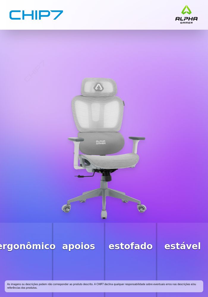 Cadeira de Escritório Ergonómica Alpha Gamer Luna Cinzenta