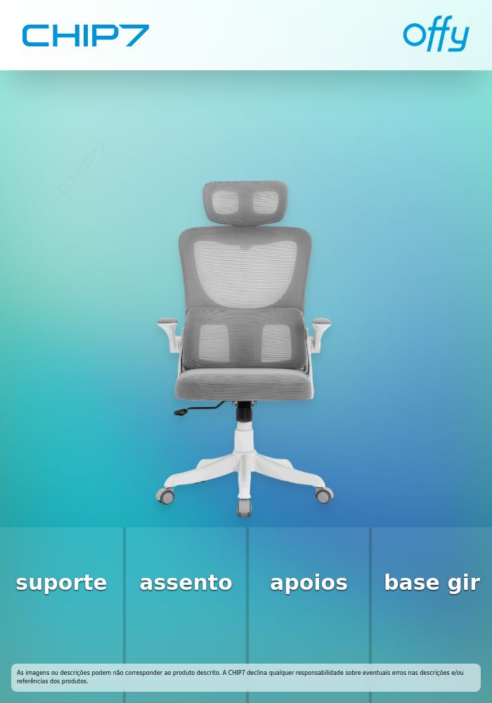 Cadeira de Escritório Ergonómica Offy Lyma Cinzenta
